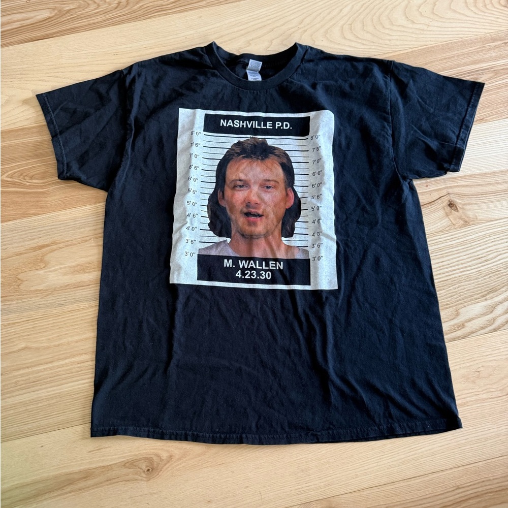 Morgan Wallen Mugshot Funny Black Unisex Cotton T-shirt Size Xl